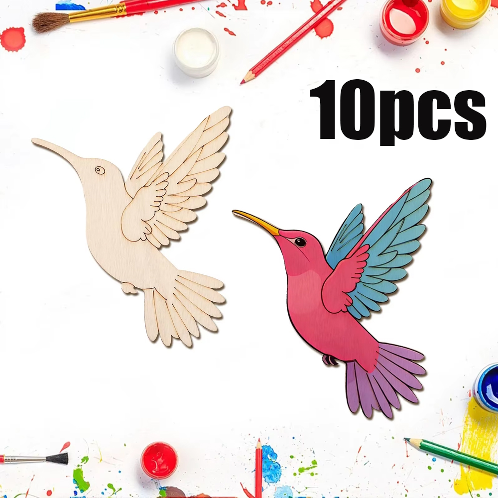 10個入り未完成木製動物鳥の切り抜き、木製吊り下げ飾り用木製 - Home Decor Diy のレビューと価格