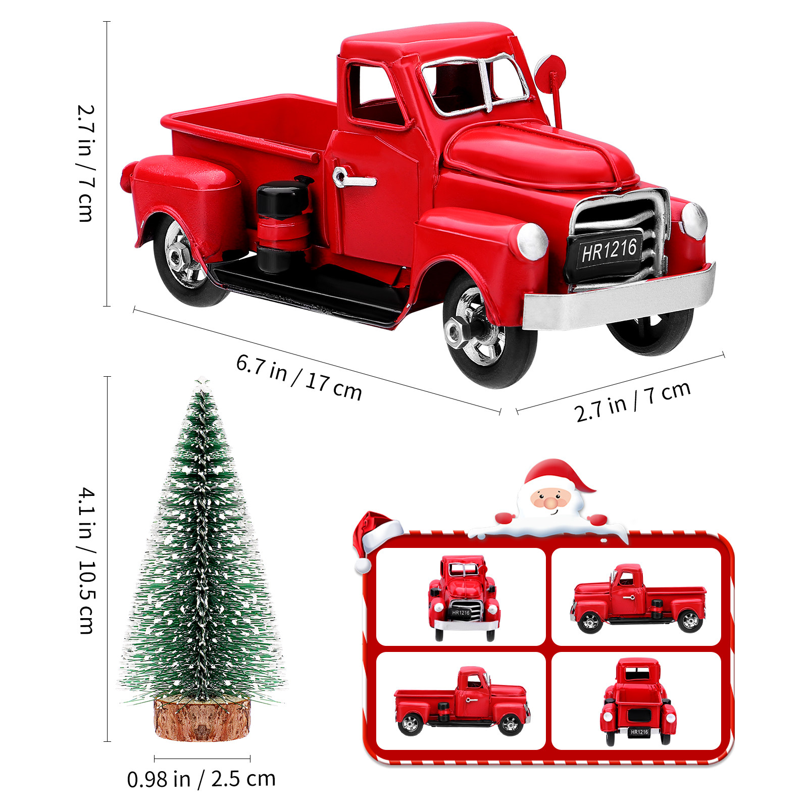 ヴィンテージの赤い金属製トラック クリスマスツリー レトロな - Home Christmas Decor のレビューと価格