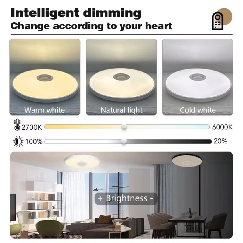 TUYA スマート音楽シーリングライト LED RGB リモ - Home Decor Free App のレビューと価格