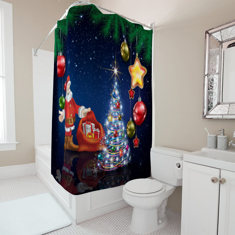 TU クリスマス シャワーカーテン サンタクロース フェステ - Home Xmas Decor Ideas のレビューと価格