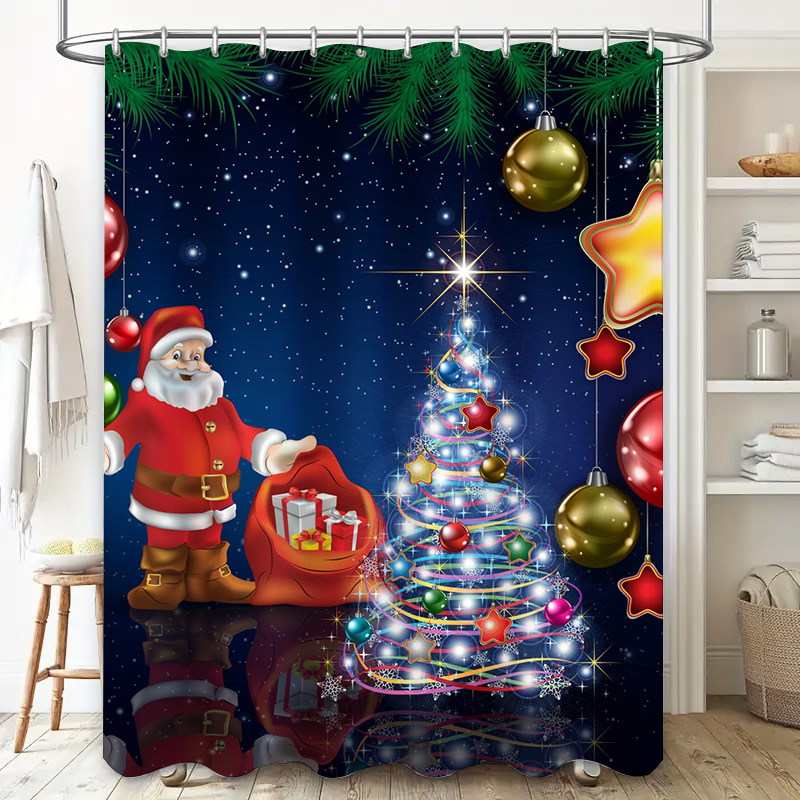 TU クリスマス シャワーカーテン サンタクロース フェステ - Home Xmas Decor Ideas のレビューと価格