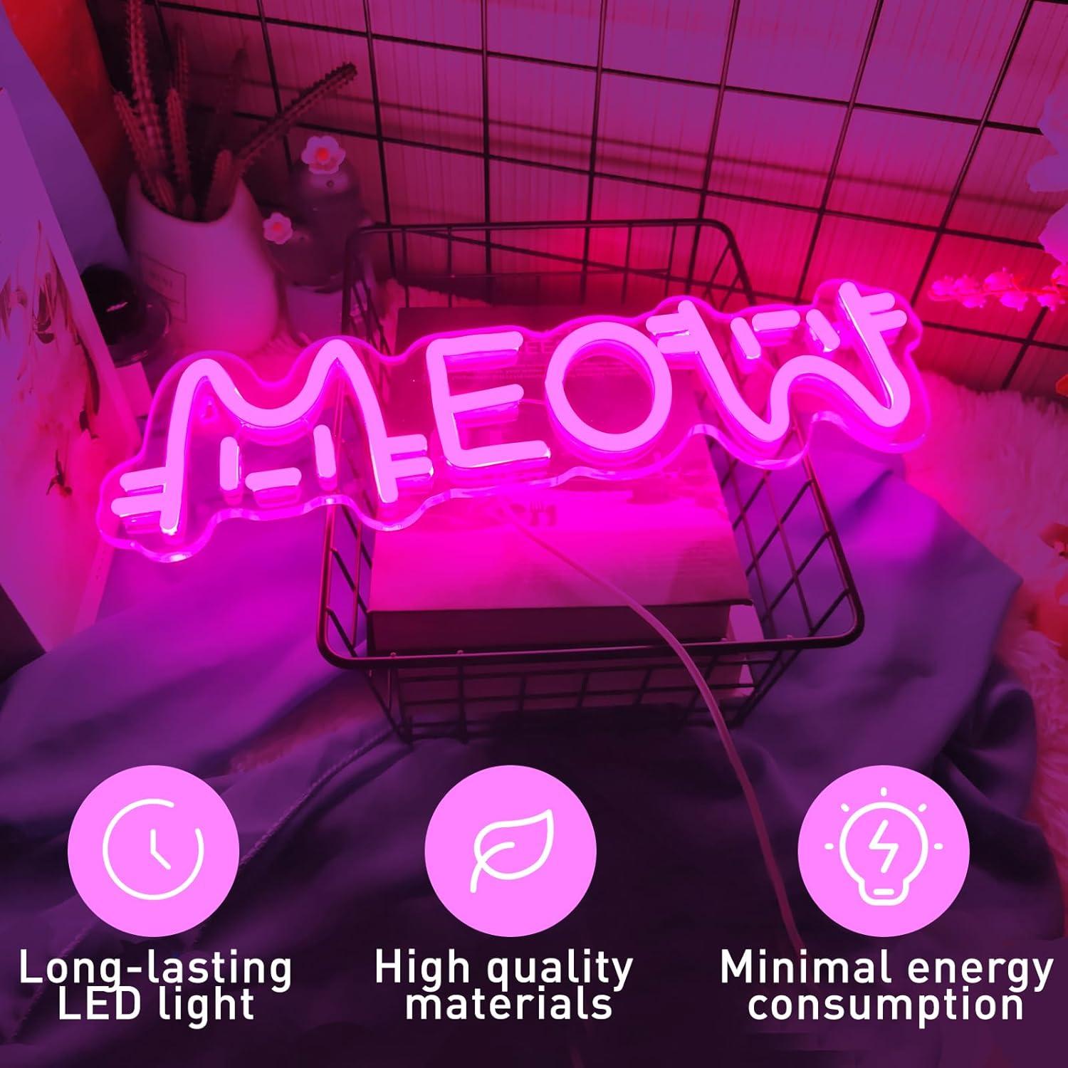 ニャーネオンサインキャットUSB電源LED調光ネオンライト寝 - Home Decor Light のレビューと価格