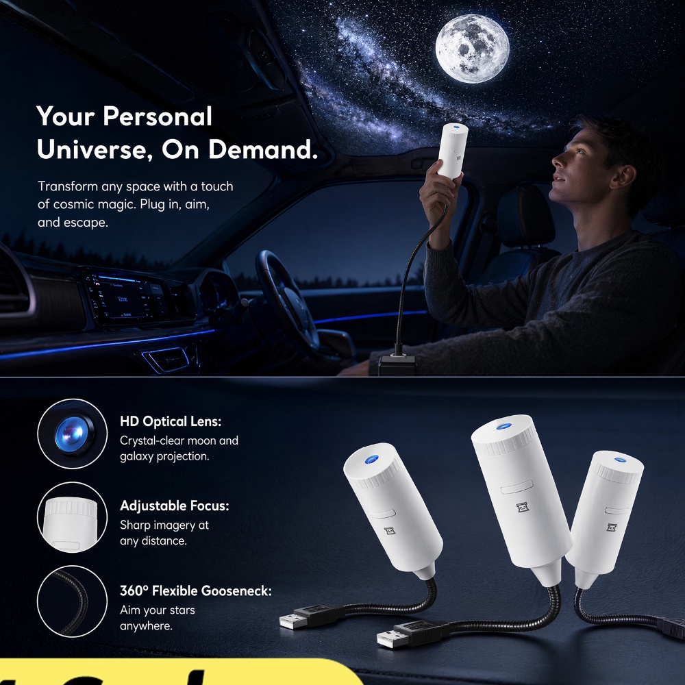 ミニギャラクシースタープロジェクター 2in1 ナイトライト - Home Decor Light のレビューと価格