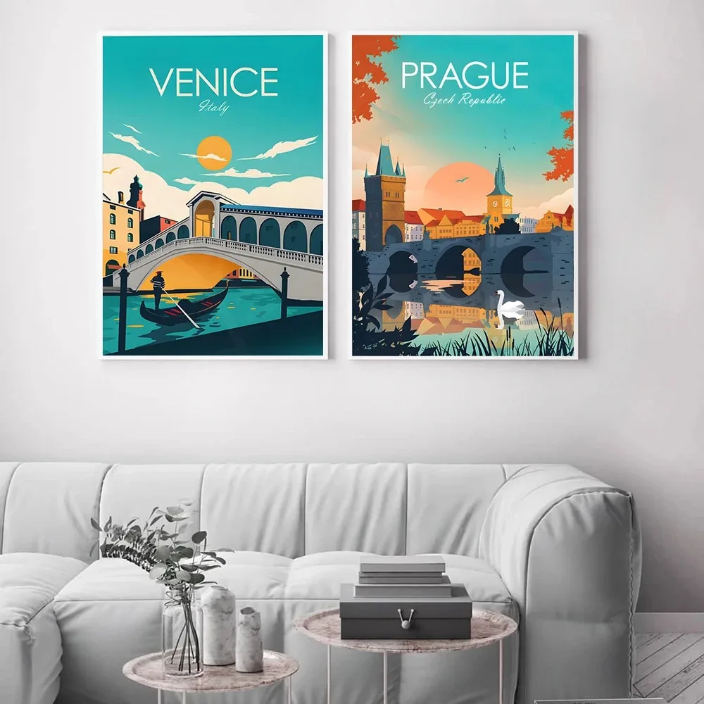 観光都市風景上海ベトナムマドリードローマ壁装飾ポスター現代ア - Home Decor Vietnam のレビューと価格