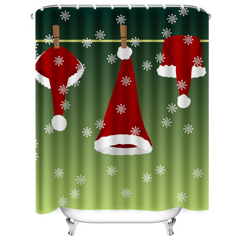 TU フェスティブクリスマスシャワーカーテンレッドサンタクロ - Home Xmas Decor Ideas のレビューと価格