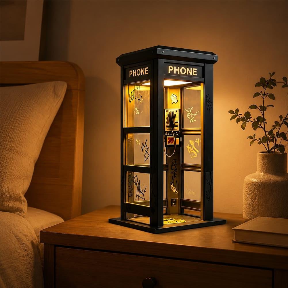 ヴィンテージロンドン電話ボックステーブルランプ レトロ電話ボ - Home Decor Light のレビューと価格