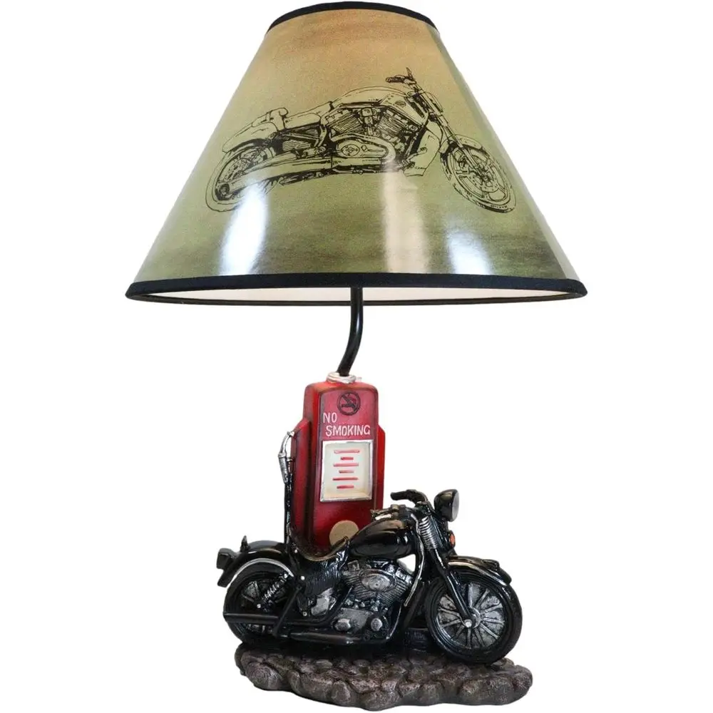 ヴィンテージレトロブラックオートバイガスポンプデスクランプ（ - Home Decor Light のレビューと価格