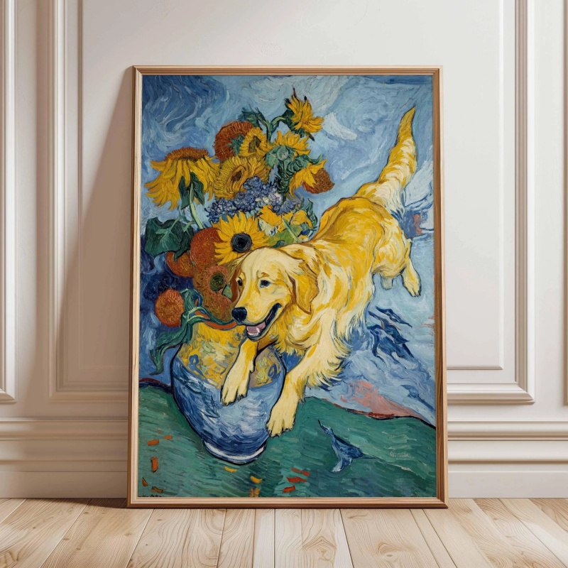 奇抜な犬のアートプリント ウォールキャンバスポスター |   - Home Decor Vietnam のレビューと価格