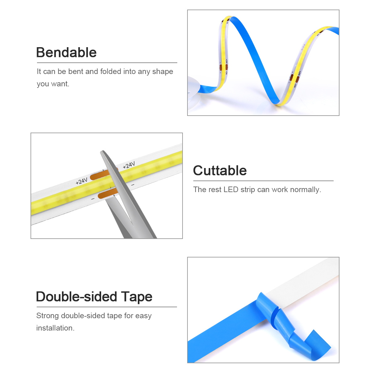 3M 5M 10M 24V COB LEDストリップライト  - Home Decor Free App のレビューと価格