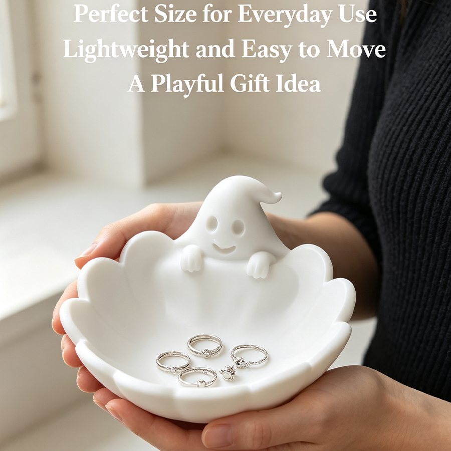 キュートで愛らしい幽霊型のジュエリートレイ、ホタテ貝型のマッ - Home Decor Minimalist Style のレビューと価格