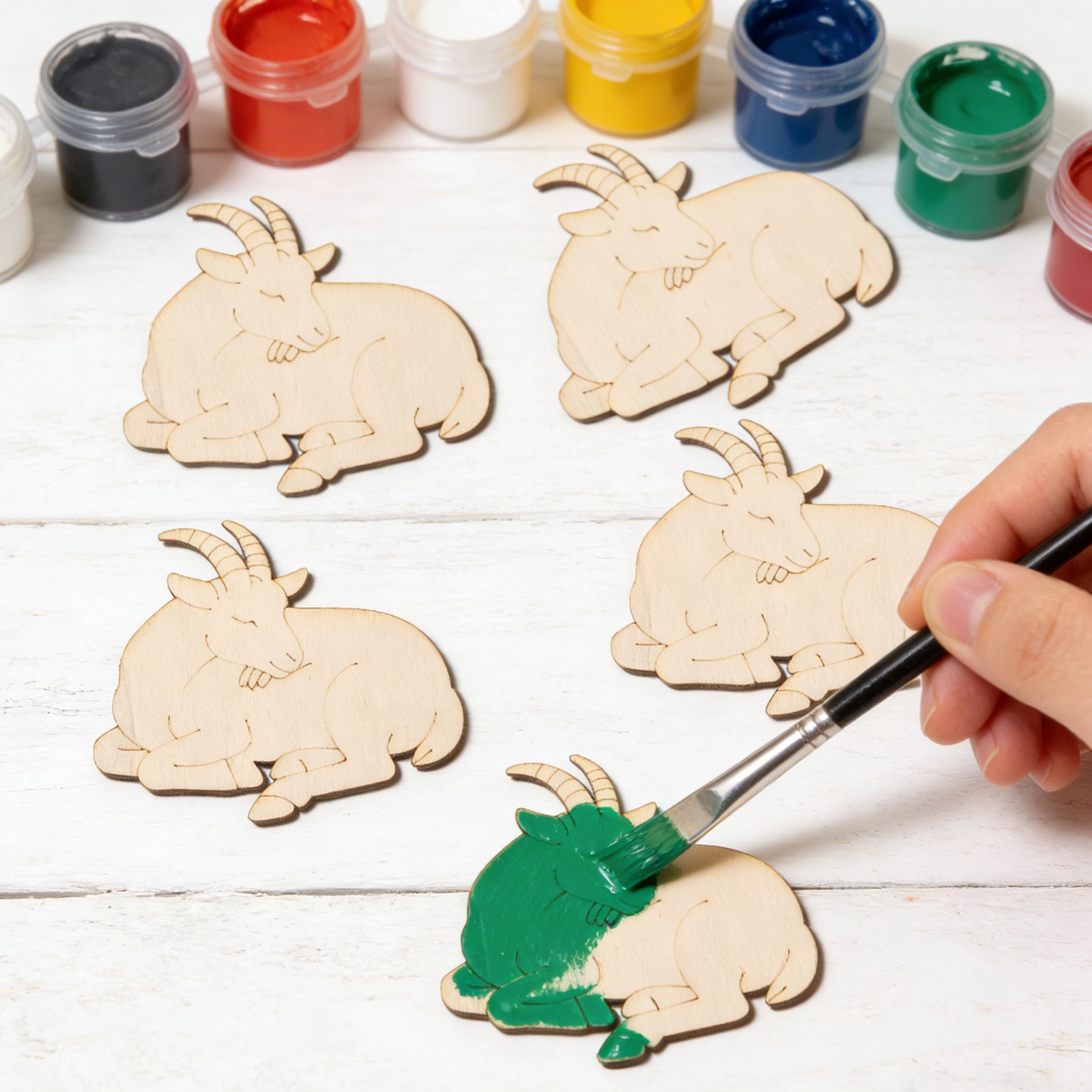 10個/セット 未完成の木製羊の動物オーナメント 木製クラフ - Home Decor Diy のレビューと価格