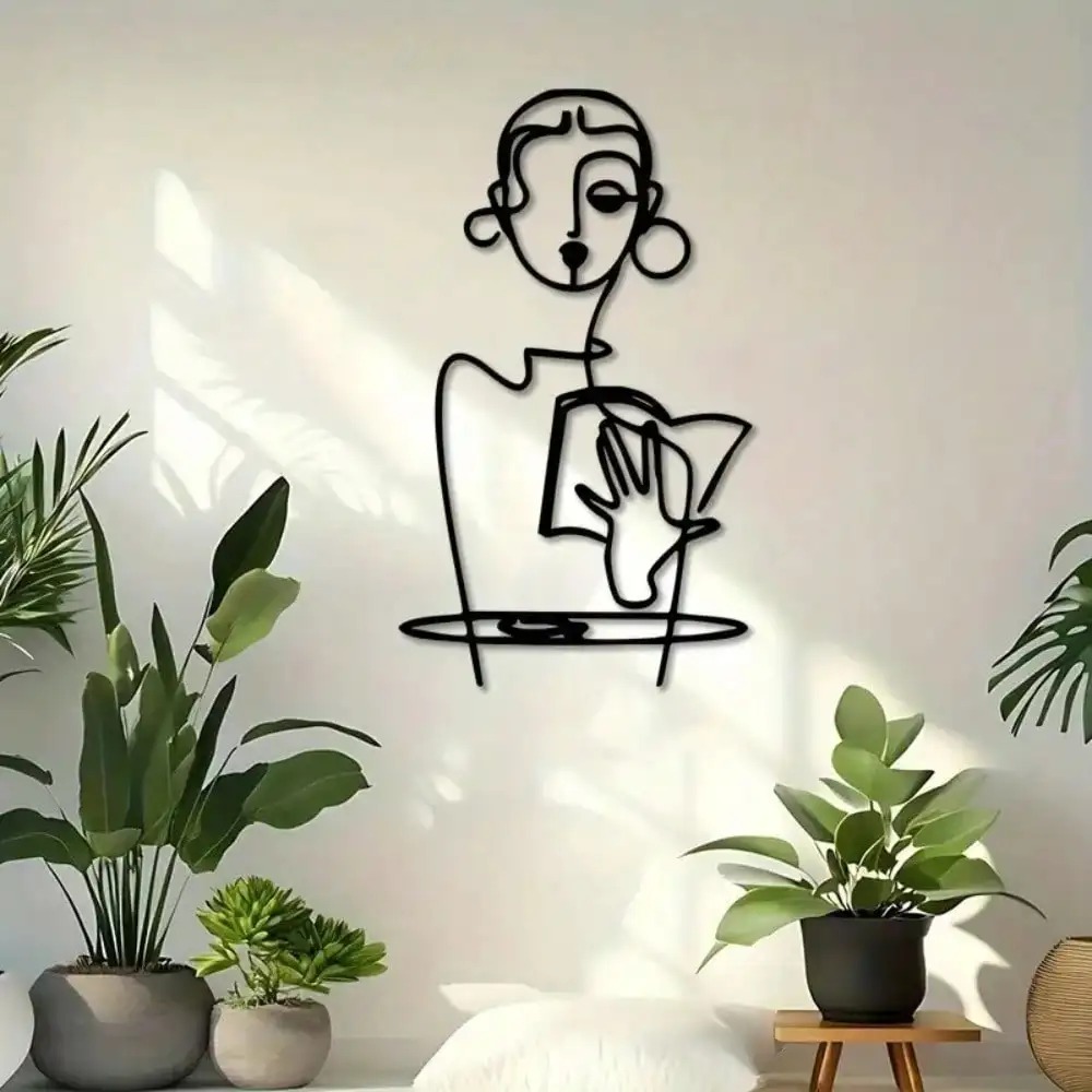 ブランドミニマリスト女性メタルウォールアートラインアート鉄製 - Home Decor Brand のレビューと価格