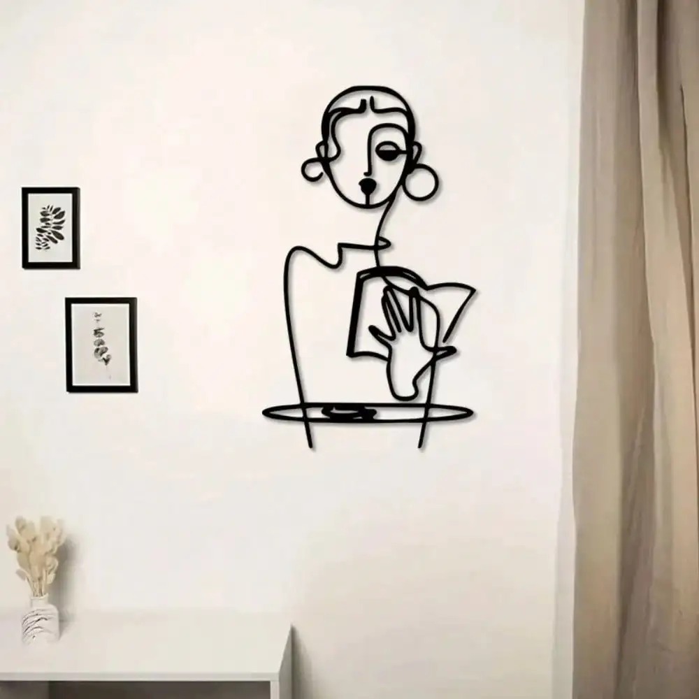 ブランドミニマリスト女性メタルウォールアートラインアート鉄製 - Home Decor Brand のレビューと価格