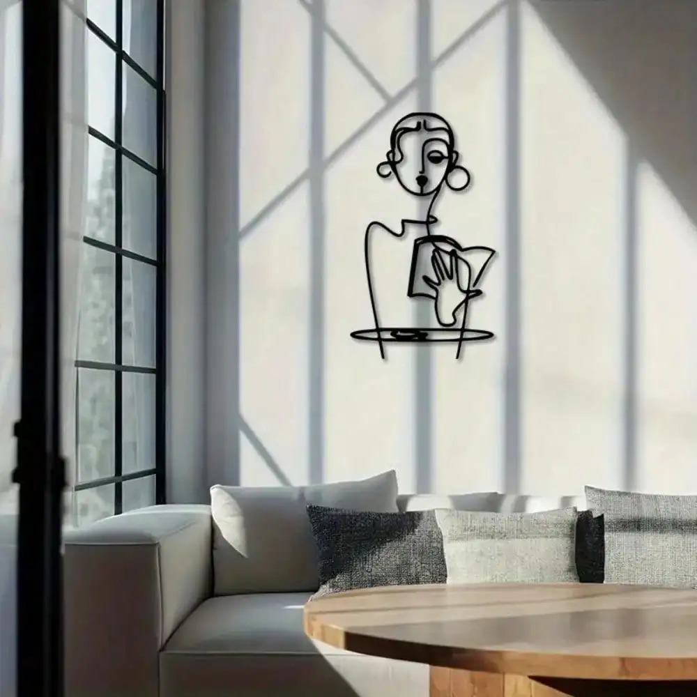ブランドミニマリスト女性メタルウォールアートラインアート鉄製 - Home Decor Brand のレビューと価格