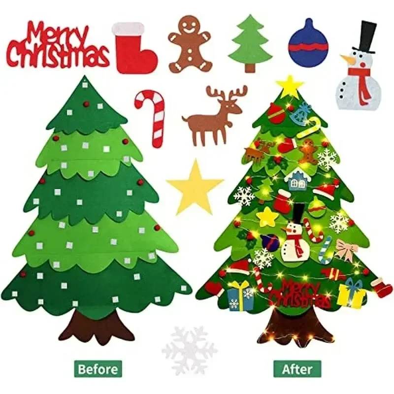 子供向けDIYフェルトクリスマスツリーセット クリスマスホー - Home Xmas Decor Ideas のレビューと価格
