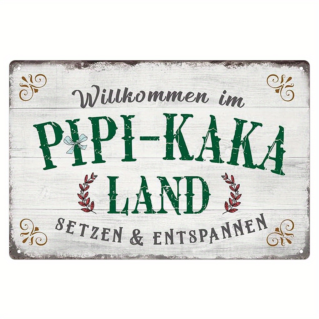 ヴィンテージ ピピカカランド メタルサイン - 素朴な鉄製ウ - Germany Home Decor のレビューと価格