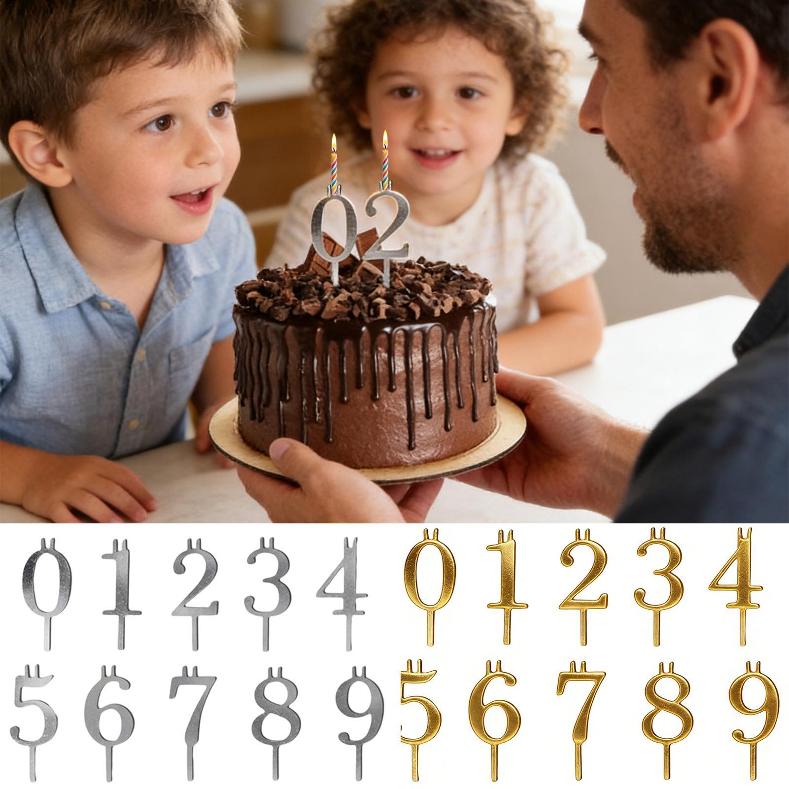 10個入り 0-9 数字ケーキトッパー メタルナンバーキャン - Home Decor Organizer のレビューと価格